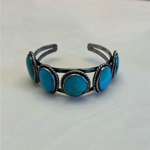 Silver and Turquoise Multi Stone Bracelet